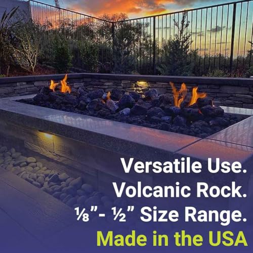 Image of American Fire Products | Medium Lava Rock, 1 /2 inch - 1 inch | Use in Fireplace, Fire Pit or Bowl | Outdoor & Indoor Volcanic Rock for Natural Gas or Propane Fires | Decorative Landscaping | 10 lb Bag