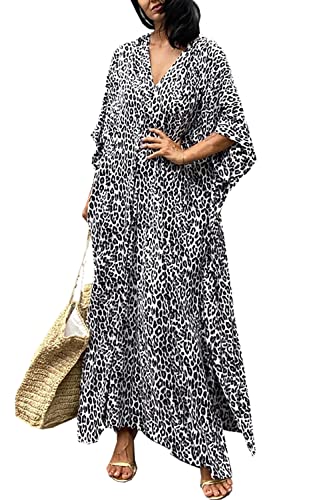 YouKD Women's Summer Cardigan Maxi Bohemian Dress Beach Coverup Robe Long Kimono One Size