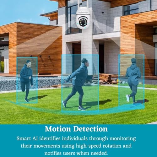 Image of securinnov 3MP Wireless PTZ Security Camera for Home Outdoor | Dual Antenna | 360 Pan Tilt | Night Vision | Two-Way Audio | Motion Detection | WiFi CCTV Camera with Mobile App V380 Pro (Mini PTZ)