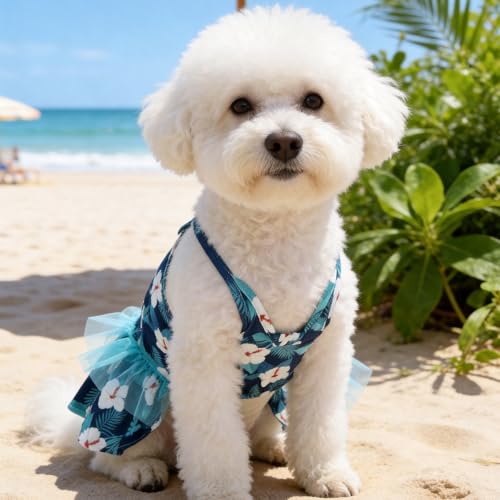 Image of CuteBone One Piece Dog Bikini Swimsuit Dress - Puppy Bathing Suit Costume for Small Dogs - Comfortable & Stylish Pet Clothes for Summer Pool, Beach & Play LTDB19M