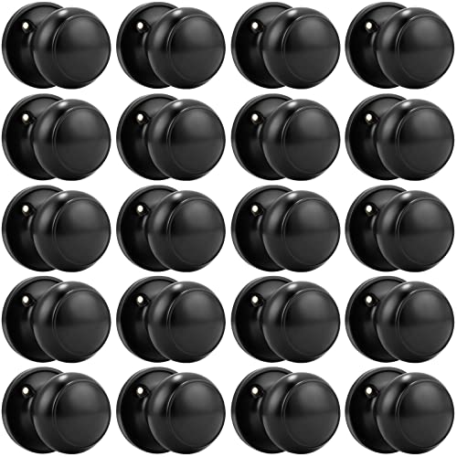 Probrico (20 Pack Classic Closet Door Knobs Dummy Door Knob, Individual Non-Turning Dummy Door Knob Single Side, Black Interior Door Knobs, Easy Installation