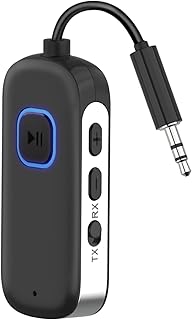 Bluetooth Transmitter Receiver - Bluetooth 5.3 Transmitter for TV Airplane, Pairs 2 Devices Simultaneously, Wireless Audio Adapter 3.5mm AUX Jack for Car/Home Stereo Theater/Headphone/Speaker/PC