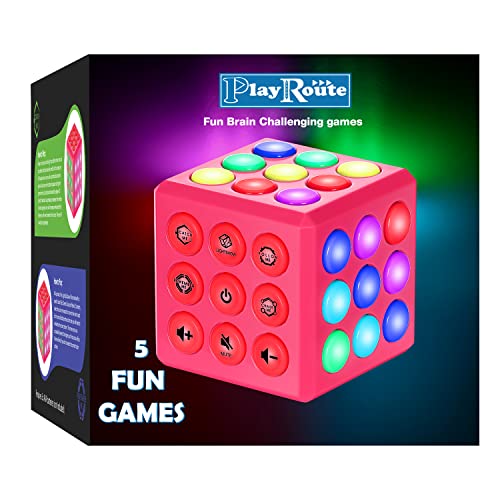 PlayRoute Electronic Brain & Memory Cube Fun Games - Cool Toys for Boys and Girls – Fun Toy Gift Ideas for Ages 6-12+ Year Old Kids for Boy & Girl – Handheld Games for Kids & Teens