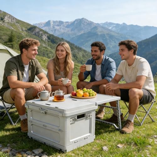 Panier de pique-nique avec table pliable cadeau idéal pour camping - 4