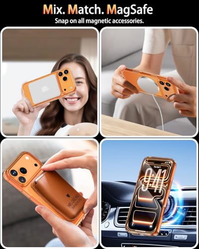 Coque iPhone 17 Pro Max orange compatible MagSafe avec protection ecran et objectif - 7