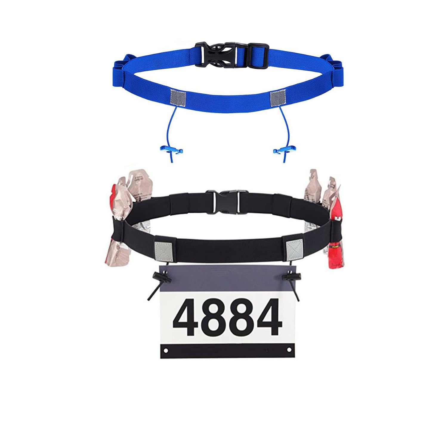 Cinturón Con Número De Carrera De Maratón De Triatlón, Pretina Ajustable Para Correr Con Soporte De Gel Energetico Naranja