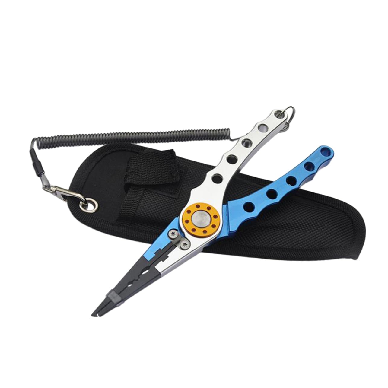 Pinza da Pesca Multifunzione Ht1005 in Lega di Alluminio | Muso Stretto Zigrinato, Taglio in Acciaio al Tungsteno, con Cavo Metallico e Custodia in Nylon