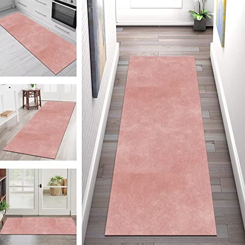 Tappeto Passatoia Cucina Antiscivolo Lavabile Tappeti Runner Rosa Astratto 70X150CM Poliestere Tappeto Corridoio ingresso interno Moderno Soggiorno Antimacchia Tappetino Multiuso Tappeti Bagno