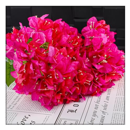 Image of SPHINX Artificial Bougainvillea 5 Heads Bunch Without Vase for Home Decor,Centerpieces, Christmas Decorations, Welcome Reception, Dinner Table decor Approx Height 50 cms- (1 Piece, Pink)