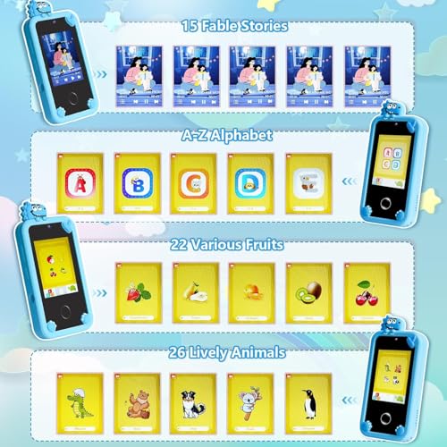 Image of Cason Small Smart Phone for Boys & Girls,2.8 inch Touch Screen Mini Toy Phone for Kids with Dual Camera, Music Player, Games Kids Mobile with 8GB SD Card (Blue)