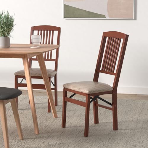 Stakmore Simple Mission Folding Chair Finish, Set of 2, Wood, Cherry