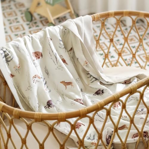 Image of GRSSDER Muslin Cotton Quilt Blanket - Silky Soft and Breathable Baby Blanket Quilt, Oversized Muslin Blankets for Newborns, Toddlers & Kids, 6 Layers Reversible Design for All Seasons, 40 inch x 50 inch