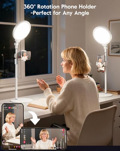 Image of 7 inch Desk Ring Light with Stand for Computer, 30 Lighting Modes for Video Conference, Zoom Lighting for Computer, Adjustable Desk Light for Video Recording, Calls, Podcast, Stream, 3000K-6500K, CRI 97.8