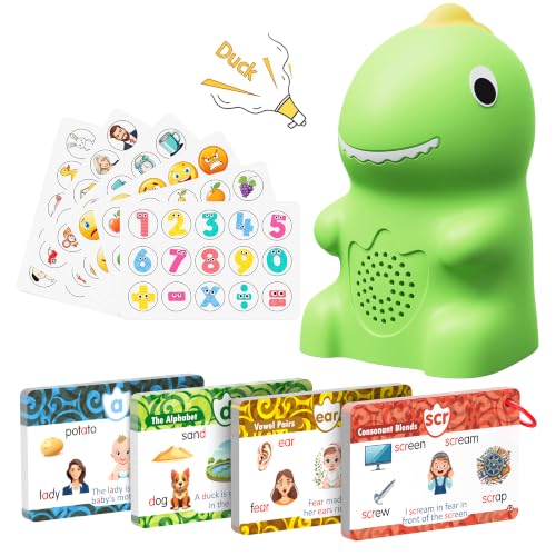 KOKODI Dinosaur Talking Pen with Phonics Cards Autism Sensory Interactive Game for Kids Ages 3-8 Kindergarten Preschool Learning Activities ABC 123 Learning Set for Toddler Educational Birthday Gift