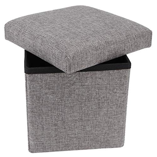 Taburete de almacenamiento plegable multifuncional con bolsa interior para ropa 6
