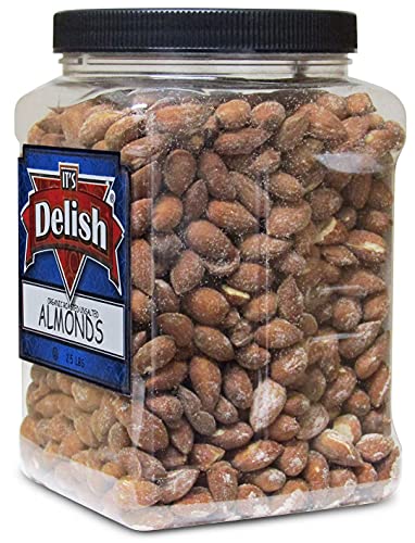 Organic Roasted Unsalted Almonds By It’s Delish – 2.5 Lbs Jumbo Reusable Container – Kosher Snacking Dry Roasted California Organic Almond Nuts #TOP2