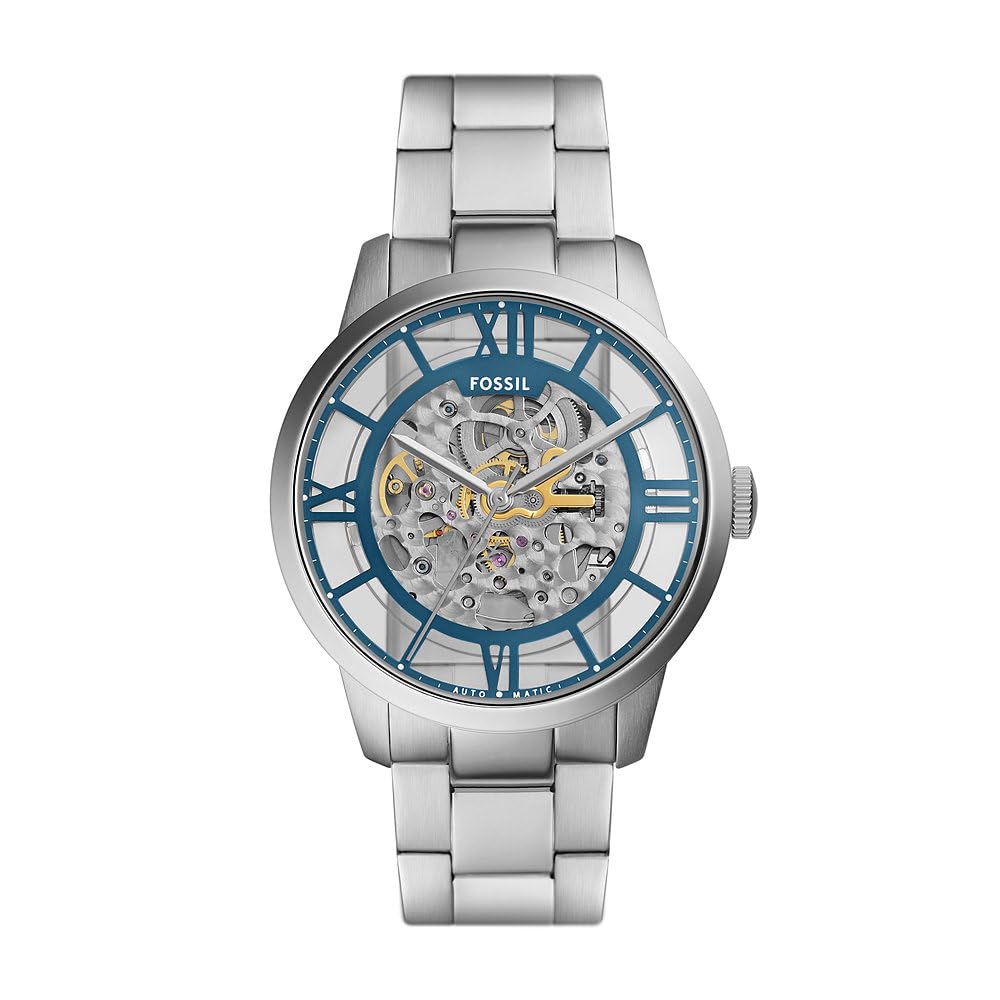 Fossil Townsman Watch for Men, Automatic three hand movement with Stainless steel or Leather Strap