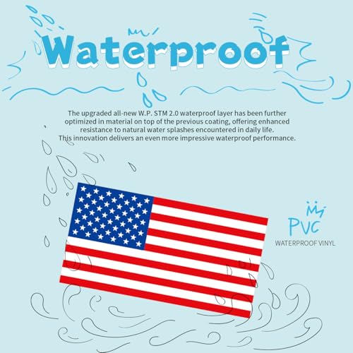 Image of American Flag Stickers,USA Patriotic Stickers 10 Pack Durable & Waterproof Decals for Car Bumper /Truck /Motorcycle /Helmet /Laptop /Window /Water Bottle /Mail Box