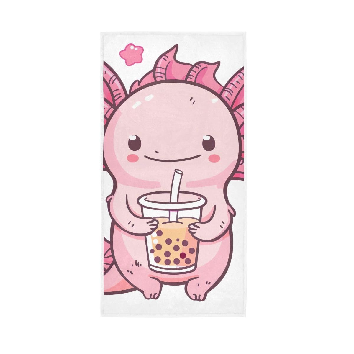 LSRCPD Cute Axolotl Holding Drink Hand Towels, Face Towels for Bathroom 15 x 30 Inches, Lightweight Towels