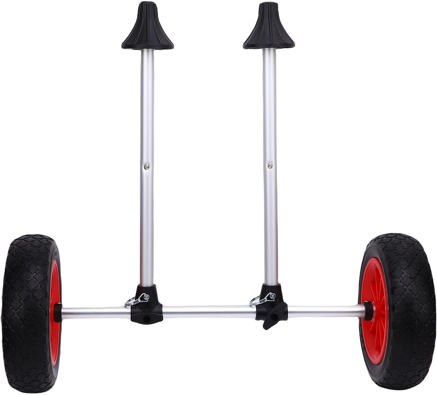 Tbest Heavy Duty Adjustable Width Kayak Cart Trolley with 10 Inch Solid Tires Foldable Canoe Carrier Boat Trailer Transport for Kayaks Canoes Small Boats Rubber Metal Construction