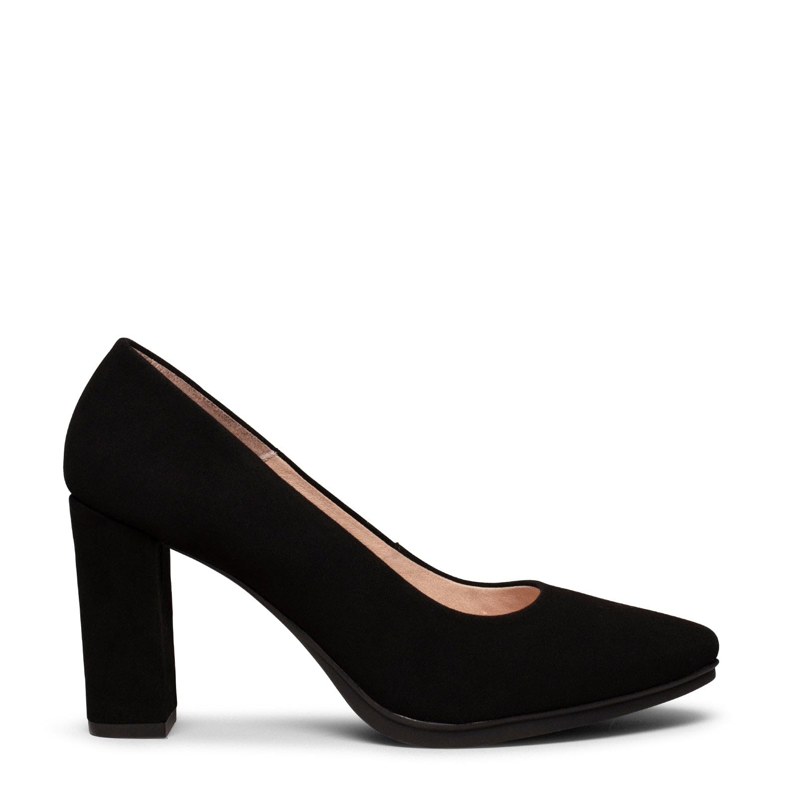 miMaO. Zapatos de tacón Ancho para Mujer en Piel de Ante y Plantilla de Gel. Fabricado y Diseñado en España