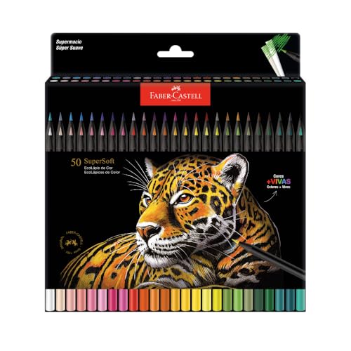 Lápis De Cor, Faber-Castell, Ecolápis Supersoft, 210750, 50 cores Lápis De Cor, Faber-Castell, Ecolápis Supersoft, 210750, 50 cores