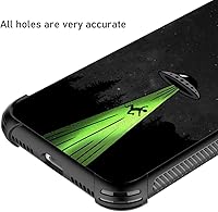 Vista 5 de TnXee Funda compatible con iPhone 13 Pro Max, funda de Alien Ship 13 Pro Max para niños, marco de rosca antideslizante de TPU suave con cuatro