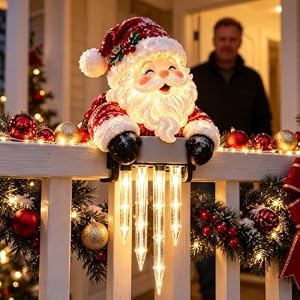 Winter Glow Schneemann Eiszapfen Licht, Sitzender Weihnachts-Schneemann, #D