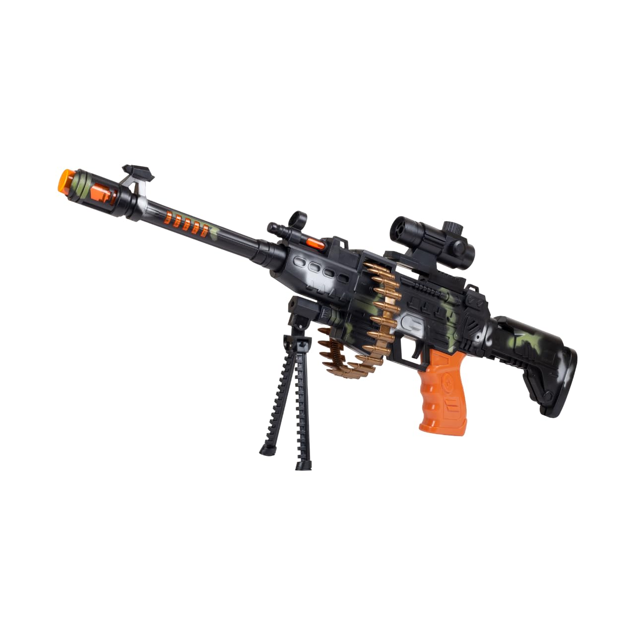 Gooyo GY-8626 Revolving Machine Gun Toy with Stand and Carry Strap, Flashing Lights & Sound Effect | Army Printed/Multi Color, Power Source: 3xAA Battery (Not Included) (B01JM4CGL0) Amazon Price History, Amazon Price Tracker