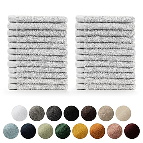 Blumtal Juego de 24 Toallas para la Cara (30x30cm) - Juego de Toallas Suaves y Absorebentes, 100% algodón, Certificado Oeko-Tex 100, Blanco