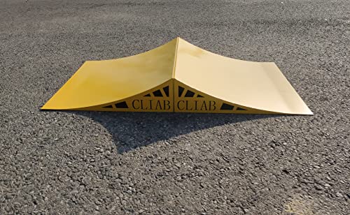 Cliab Multiuse Sports Ramp For Kids Made Of Metal With Load Capacity Of 300 Lb For Skateboard, Scooter, Dirt Bike, Bicycle, Rc Car, Ripstik, Bmx Jump, Kicker Ramp, Balance Bike, Yellow Color One Piece #TOP4