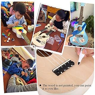 21 pouces bricolage ukulélé Kit corps cou pont touche ukulélé artisanat pour débutants enfants adultes - Les Beatles, Paul McCartney, John Lennon, RIngo Starr, George Harrison 21 pouces bricolage ukulélé Kit corps cou pont touche ukulélé artisanat pour débutants enfants adultes – Image 2