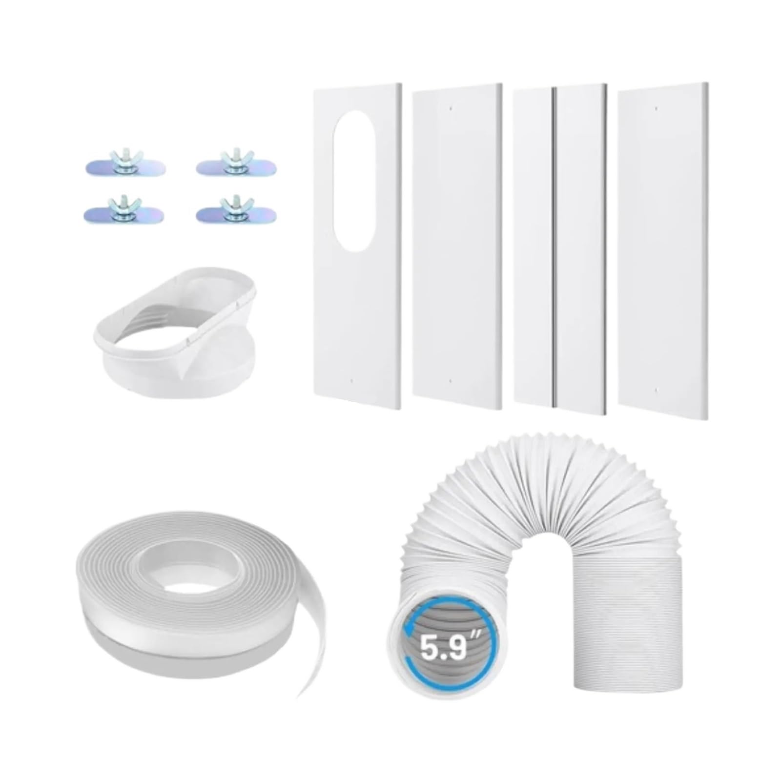 Portable Air Conditioner Window Set Waterproof Reusable Seal Coupler Convenient Disassembly With Hose Sliding Ventilation Kit All Weather Protection