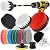 Holikme 15Piece Drill Brush Attachments Set, White Scrub Pads & Sponge, Power Scrubber Brush with Extend Long Attachment All purpose Clean for Grout, Tiles, Sinks, Bathtub, Bathroom, Kitchen & Auto