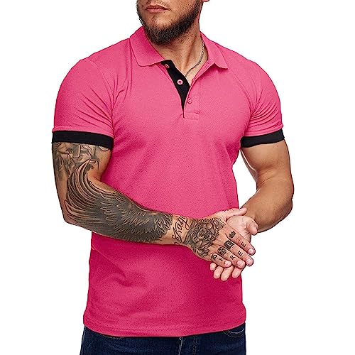 Men's Short Sleeve Casual Slim Fit Polo Shirts Basic Designed Classic Cut Cotton Shirts