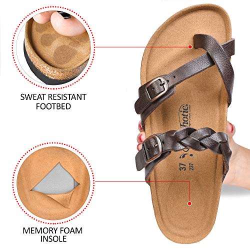 Aerothotic Women's Cork Footbed Slide Sandals (Irenic Brown, Size 7) #TOP4
