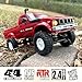 HLSFWDRIVE RC Rock Crawler 4x4 WPL C24 RC Truck Off Road RTR 1/16 Scale Remote Control Crawler All Terrain with Proportional Throttle Steering 2.4 GHz Led Light Hobby Toy Adult