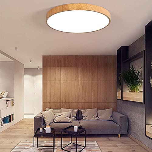 Lámpara de techo Lujoil de madera y acrílico para dormitorio 7