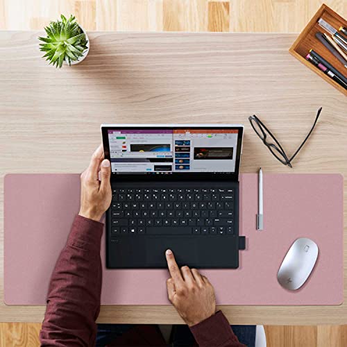 Image of Aothia Double-Sided Desk Pad, Large Mouse Pad, Office Mat, Non-Slip PU Leather Blotter, Laptop Pad, Waterproof Writing Pad for Office and Home (Purple, 23.6 inch x 13.7 inch)