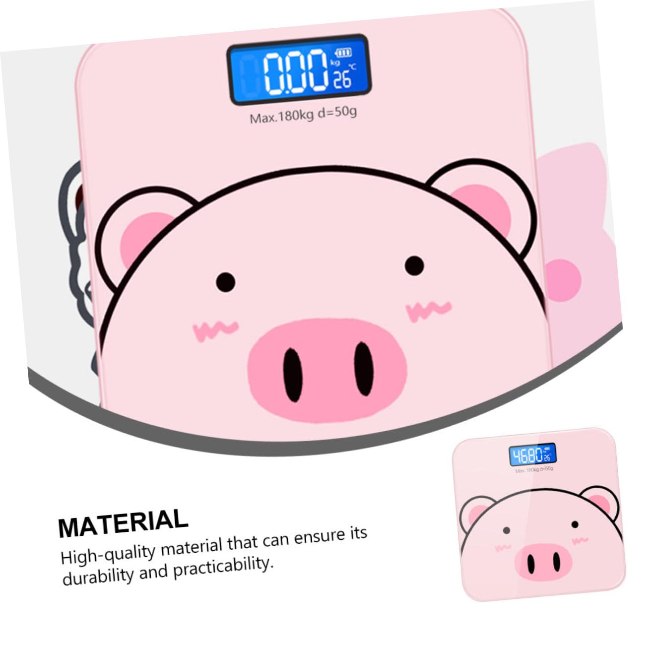Outanaya 1pc Digital Body Weight Scale Multi- Scale Tempered USB Charging LCD Display for Home Bathroom
