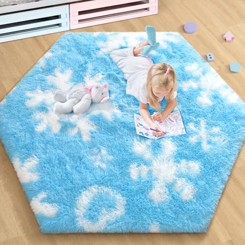 EVOIONOS Forzen Princess Tent Rug, 4x4.6 Feet Frozen Rugs for