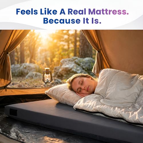 Image of Hazli Matrix AirCell Memory Foam Camping Mattress Pad - CertiPUR-US Roll Up Mattress for Adults - Portable Foam Sleeping Mats for Camping - Camp Cot Sleeping Pad - Floor Sleep Mat Bed Roll for Car RV