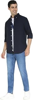 American Eagle Men Navy Slim Fit Oxford Button-Up Shirt Price In India