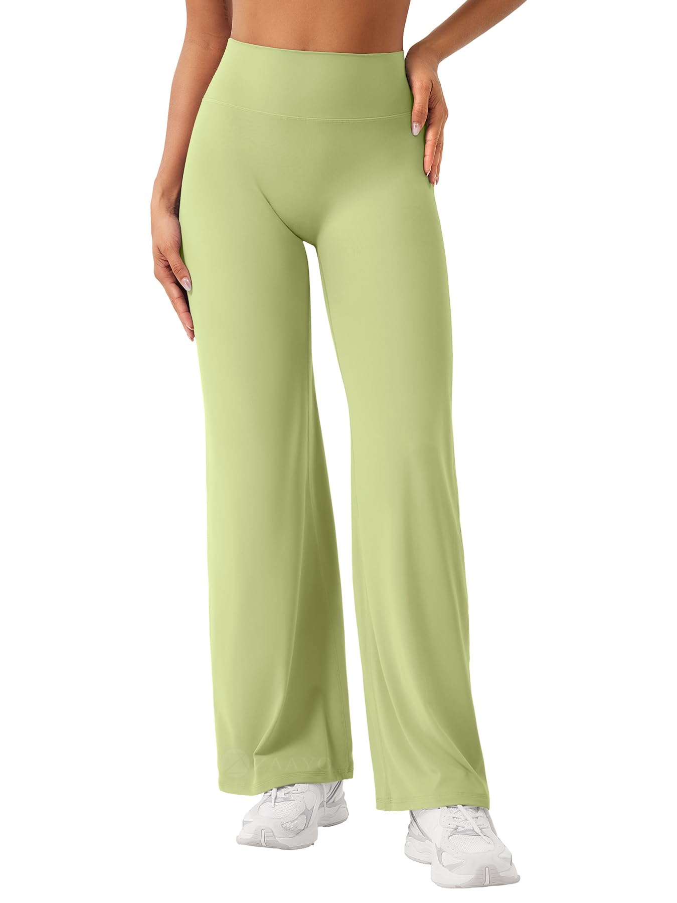 ZAAYO Nahtlose Straight Leggings Damen Flared Legging Yoga Hosen Gym Pant | Hohe Taille, Booty Lifting, Wide Leg, Butterweich, Schlaghose, Sport, Yoga Legging-Regular/Lang/Extra Lang