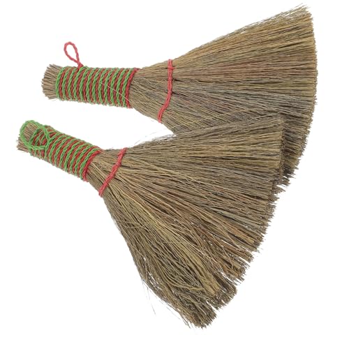 Veemoon 2 pièces Balai de Bureau Petit Format Balayage Manuel Manche Court Ergonomique Balayette Ménage pour Poussière Nettoyage des Surfaces Délicates
