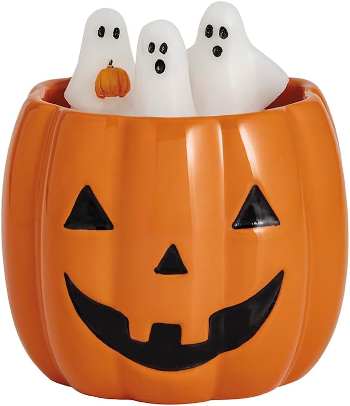 Mud Pie Halloween Pumpkin Figural Wax Candle