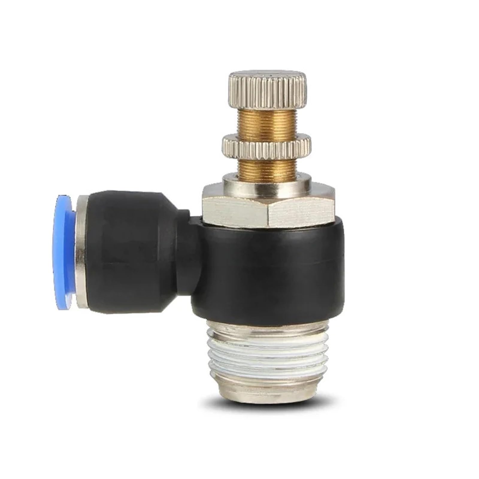 LIUCH 5PCS SL Type 4 6 8 10 12mm Fast Connection Pneumatic Fitting M5 1/8" 1/4" 3/8" 1/2" Air Speed Regulating Valves Throttle Valve(SL8-01 (1I8))