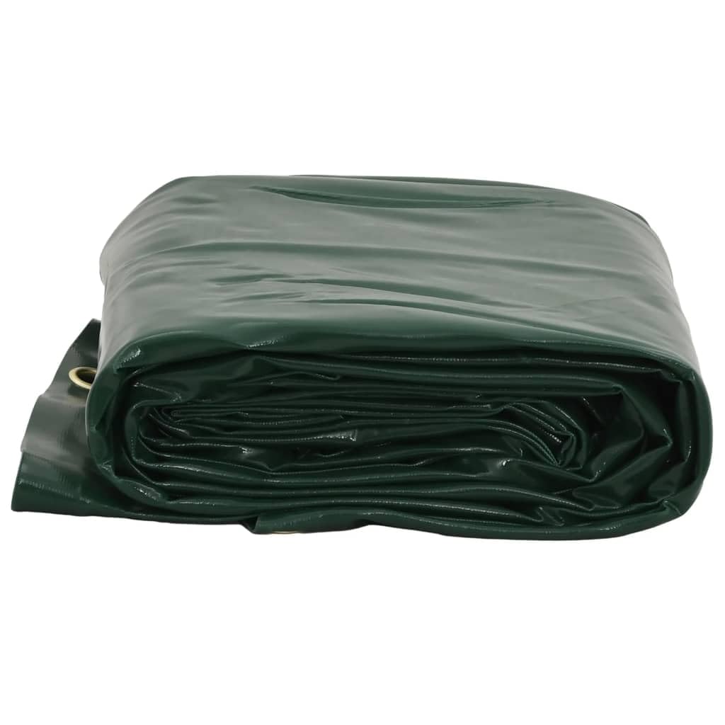 Telone verde in tela con rivestimento in PVC, 1 x 2,5 m, 650 g/m², impermeabile, antistrappo, con occhielli, resistente alle intemperie e ai raggi UV, versatile, per giardino, campeggio, auto