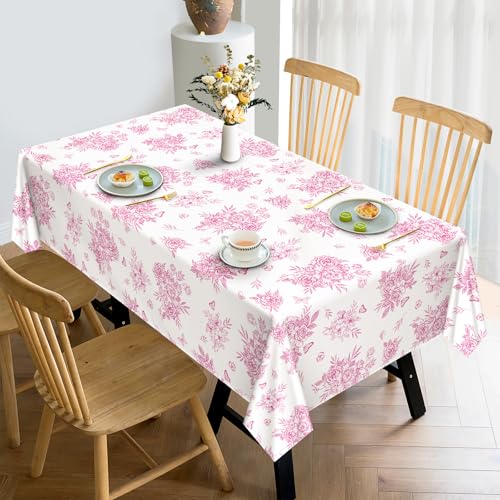 Nappe rustique à fleurs imperméable et résistante aux taches pour protection de table