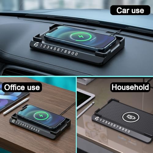 Image of STHIRA Wireless Charging Dock Car Pad with 1.5M Cable 15W Fast Wireless Phone Charger Cell Phone Flat Charging Mat Compatible with 12 /14 /15 /16 /17 Galaxy S21 /S22 /S23 /24
